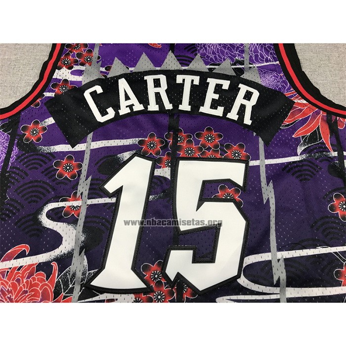 Camiseta Toronto Raptors Vince Carter NO 15 Mitchell & Ness Lunar New Year Violeta